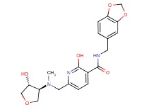 N-(1,3-benzodioxol-5-ylmethyl)-2-hydroxy-6-{[[rel-(3S,4R)-4-hydroxytetrahydro-3-furanyl](methyl)amino]methyl}nicotinamide