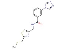 N-({2-[(methylthio)methyl]-1,3-thiazol-4-yl}methyl)-3-(4H-1,2,4-triazol-4-yl)benzamide