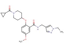 2-{[1-(cyclopropylcarbonyl)-4-piperidinyl]oxy}-N-[(1-ethyl-1H-pyrazol-4-yl)methyl]-5-methoxybenzamide