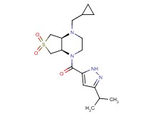(4aR*,7aS*)-1-(cyclopropylmethyl)-4-[(3-isopropyl-1H-pyrazol-5-yl)carbonyl]octahydrothieno[3,4-b]pyrazine 6,6-dioxide