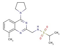 N-{[8-methyl-4-(1-pyrrolidinyl)-2-quinazolinyl]methyl}-2-propanesulfonamide