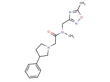 N-methyl-N-[(5-methyl-1,2,4-oxadiazol-3-yl)methyl]-2-(3-phenylpyrrolidin-1-yl)acetamide