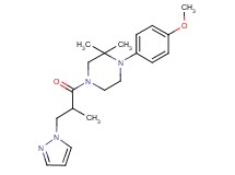 1-(4-methoxyphenyl)-2,2-dimethyl-4-[2-methyl-3-(1H-pyrazol-1-yl)propanoyl]piperazine