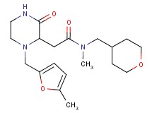 N-methyl-2-{1-[(5-methyl-2-furyl)methyl]-3-oxo-2-piperazinyl}-N-(tetrahydro-2H-pyran-4-ylmethyl)acetamide