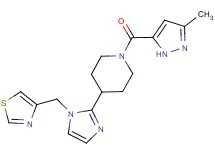 1-[(3-methyl-1H-pyrazol-5-yl)carbonyl]-4-[1-(1,3-thiazol-4-ylmethyl)-1H-imidazol-2-yl]piperidine