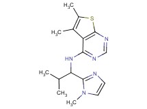 5,6-dimethyl-N-[2-methyl-1-(1-methyl-1H-imidazol-2-yl)propyl]thieno[2,3-d]pyrimidin-4-amine