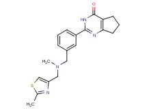 2-[3-({methyl[(2-methyl-1,3-thiazol-4-yl)methyl]amino}methyl)phenyl]-3,5,6,7-tetrahydro-4H-cyclopenta[d]pyrimidin-4-one