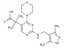 2-(2-{[(3,5-dimethyl-1H-pyrazol-4-yl)methyl]amino}-4-morpholin-4-ylpyrimidin-5-yl)-2-methylpropanoic acid