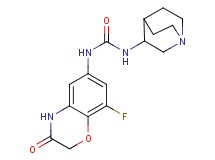 N-1-azabicyclo[2.2.2]oct-3-yl-N'-(8-fluoro-3-oxo-3,4-dihydro-2H-1,4-benzoxazin-6-yl)urea