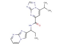 N-(1-imidazo[1,2-a]pyrimidin-2-ylpropyl)-7-isopropyl[1,2,4]triazolo[1,5-a]pyrimidine-5-carboxamide