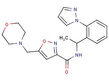 5-(morpholin-4-ylmethyl)-N-{1-[2-(1H-pyrazol-1-yl)phenyl]ethyl}isoxazole-3-carboxamide