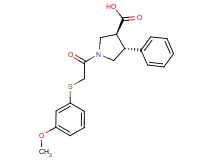 (3S*,4R*)-1-{[(3-methoxyphenyl)thio]acetyl}-4-phenylpyrrolidine-3-carboxylic acid