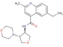 6-ethyl-2-methyl-N-[(3R*,4R*)-4-(4-morpholinyl)tetrahydro-3-furanyl]-4-quinolinecarboxamide