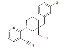 2-[3-(3-chlorobenzyl)-3-(hydroxymethyl)piperidin-1-yl]nicotinonitrile