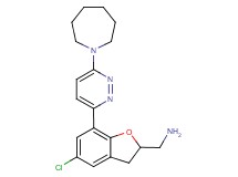 1-[7-(6-azepan-1-ylpyridazin-3-yl)-5-chloro-2,3-dihydro-1-benzofuran-2-yl]methanamine