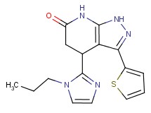 4-(1-propyl-1H-imidazol-2-yl)-3-(2-thienyl)-1,4,5,7-tetrahydro-6H-pyrazolo[3,4-b]pyridin-6-one