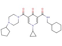 N-(cyclohexylmethyl)-5-[(4-cyclopentyl-1-piperazinyl)carbonyl]-1-cyclopropyl-4-oxo-1,4-dihydro-3-pyridinecarboxamide
