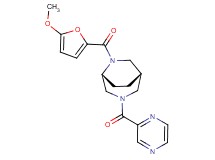 (1S*,5R*)-6-(5-methoxy-2-furoyl)-3-(2-pyrazinylcarbonyl)-3,6-diazabicyclo[3.2.2]nonane