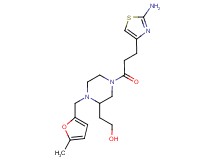 2-{4-[3-(2-amino-1,3-thiazol-4-yl)propanoyl]-1-[(5-methyl-2-furyl)methyl]-2-piperazinyl}ethanol