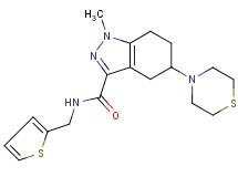1-methyl-N-(2-thienylmethyl)-5-(4-thiomorpholinyl)-4,5,6,7-tetrahydro-1H-indazole-3-carboxamide