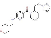 5-({2-[2-(1H-pyrazol-1-yl)ethyl]-1-piperidinyl}carbonyl)-N-(tetrahydro-2H-pyran-4-ylmethyl)-2-pyridinamine