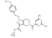 N-cyclopropyl-5-[(2,6-dimethyl-4-pyrimidinyl)carbonyl]-1-[2-(4-methoxyphenyl)ethyl]-4,5,6,7-tetrahydro-1H-pyrazolo[4,3-c]pyridine-3-carboxamide