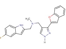 1-[3-(1-benzofuran-2-yl)-1H-pyrazol-4-yl]-N-[(5-fluoro-1H-indol-2-yl)methyl]-N-methylmethanamine