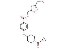 4-{[1-(cyclopropylcarbonyl)piperidin-4-yl]oxy}-N-[(3-ethyl-1,2,4-oxadiazol-5-yl)methyl]benzamide