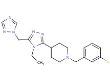 4-[4-ethyl-5-(1H-1,2,4-triazol-1-ylmethyl)-4H-1,2,4-triazol-3-yl]-1-(3-fluorobenzyl)piperidine