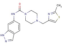 N-1H-indazol-6-yl-4-[(2-methyl-1,3-thiazol-4-yl)methyl]piperazine-1-carboxamide