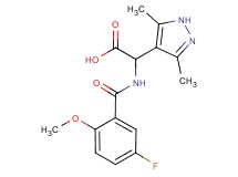 (3,5-dimethyl-1H-pyrazol-4-yl)[(5-fluoro-2-methoxybenzoyl)amino]acetic acid