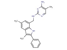 N~2~-[(3,5-dimethyl-2-phenyl-1H-indol-7-yl)methyl]-5-methylpyrimidine-2,4-diamine