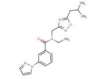 N-ethyl-N-[(5-isobutyl-1,2,4-oxadiazol-3-yl)methyl]-3-(1H-pyrazol-1-yl)benzamide
