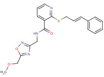N-{[5-(methoxymethyl)-1,2,4-oxadiazol-3-yl]methyl}-2-{[(2E)-3-phenylprop-2-en-1-yl]thio}nicotinamide