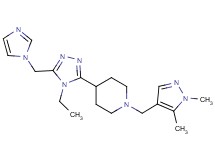 1-[(1,5-dimethyl-1H-pyrazol-4-yl)methyl]-4-[4-ethyl-5-(1H-imidazol-1-ylmethyl)-4H-1,2,4-triazol-3-yl]piperidine