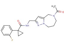 N-[(5-acetyl-5,6,7,8-tetrahydro-4H-pyrazolo[1,5-a][1,4]diazepin-2-yl)methyl]-1-(2-fluorophenyl)cyclopropanecarboxamide