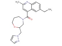 6-ethyl-2-methyl-4-{[2-(1H-pyrazol-1-ylmethyl)-1,4-oxazepan-4-yl]carbonyl}quinoline