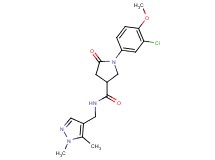 1-(3-chloro-4-methoxyphenyl)-N-[(1,5-dimethyl-1H-pyrazol-4-yl)methyl]-5-oxo-3-pyrrolidinecarboxamide