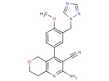 2-amino-4-[4-methoxy-3-(1H-1,2,4-triazol-1-ylmethyl)phenyl]-7,8-dihydro-5H-pyrano[4,3-b]pyridine-3-carbonitrile