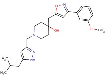 1-[(5-isobutyl-1H-pyrazol-3-yl)methyl]-4-{[3-(3-methoxyphenyl)-5-isoxazolyl]methyl}-4-piperidinol