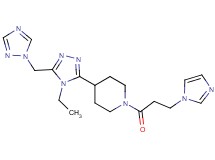 4-[4-ethyl-5-(1H-1,2,4-triazol-1-ylmethyl)-4H-1,2,4-triazol-3-yl]-1-[3-(1H-imidazol-1-yl)propanoyl]piperidine