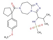 N-[1-(7-{[1-(4-methoxyphenyl)cyclopentyl]carbonyl}-6,7,8,9-tetrahydro-5H-[1,2,4]triazolo[4,3-d][1,4]diazepin-3-yl)-2-methylpropyl]methanesulfonamide
