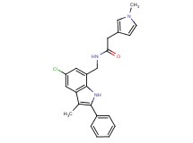 N-[(5-chloro-3-methyl-2-phenyl-1H-indol-7-yl)methyl]-2-(1-methyl-1H-pyrrol-3-yl)acetamide