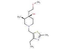 (3R*,4R*)-1-[(4-ethyl-2-methyl-1,3-thiazol-5-yl)methyl]-4-(2-methoxyethyl)-3-methyl-4-piperidinol