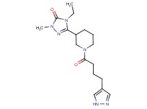 4-ethyl-2-methyl-5-{1-[4-(1H-pyrazol-4-yl)butanoyl]piperidin-3-yl}-2,4-dihydro-3H-1,2,4-triazol-3-one