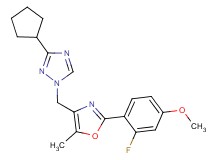 3-cyclopentyl-1-{[2-(2-fluoro-4-methoxyphenyl)-5-methyl-1,3-oxazol-4-yl]methyl}-1H-1,2,4-triazole