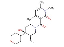 3-{[(3R*,4R*)-4-hydroxy-3-methyl-4-(tetrahydro-2H-pyran-4-yl)piperidin-1-yl]carbonyl}-1,4,6-trimethylpyridin-2(1H)-one
