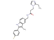 3-(2-ethyl-1H-imidazol-1-yl)-N-{[2-(4-fluorophenyl)-3-methyl-1H-indol-5-yl]methyl}propanamide