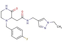 N-[(1-ethyl-1H-pyrazol-4-yl)methyl]-2-[1-(4-fluorobenzyl)-3-oxo-2-piperazinyl]acetamide