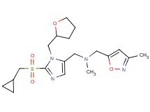 1-[2-[(cyclopropylmethyl)sulfonyl]-1-(tetrahydro-2-furanylmethyl)-1H-imidazol-5-yl]-N-methyl-N-[(3-methyl-5-isoxazolyl)methyl]methanamine